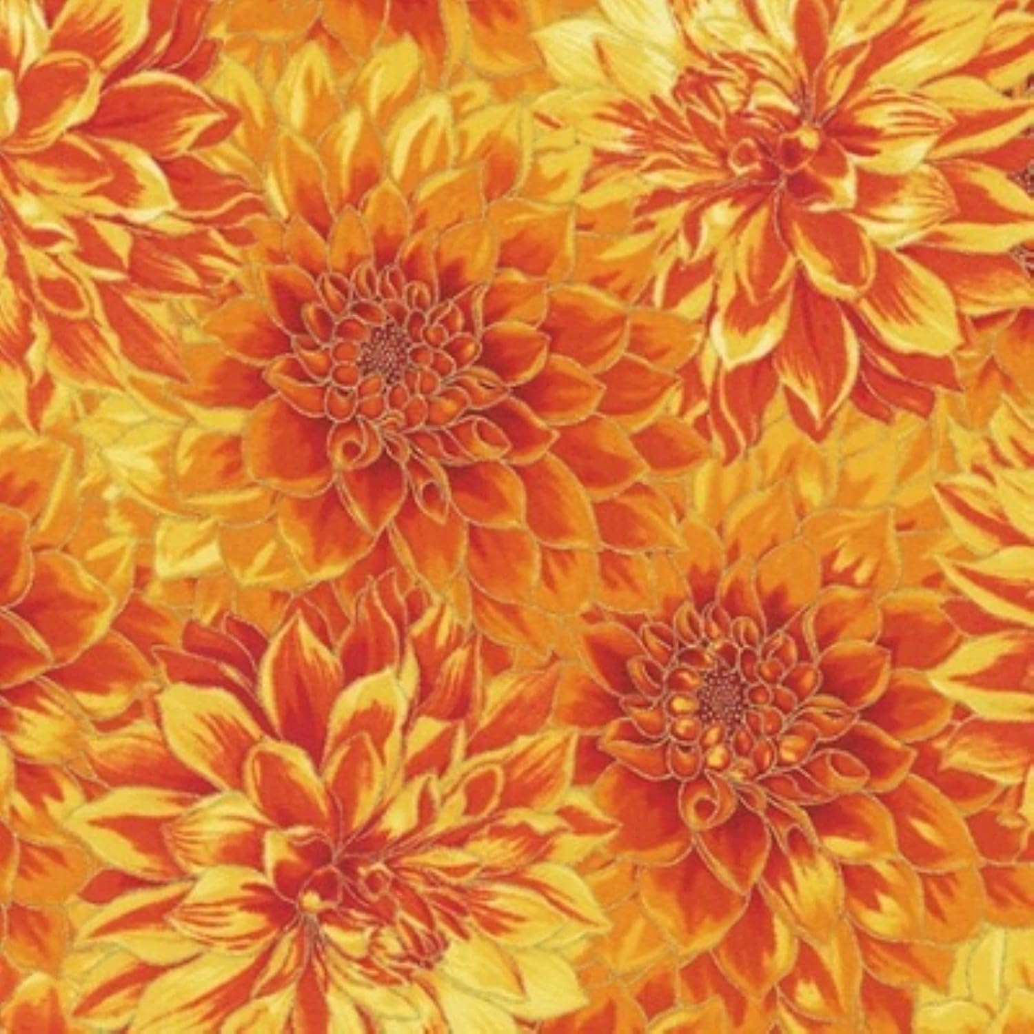 Robert Kaufman Autumn Bouquet SRKM 19854 209 Sunburst Dhalia BTY