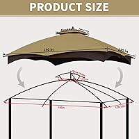 Vista 3 de SCOCANOPY Parte superior de repuesto beige para cenador Lowe's Allen Roth 10X12 Modelo #GF-12S004B-1/#GF-12S004BTO