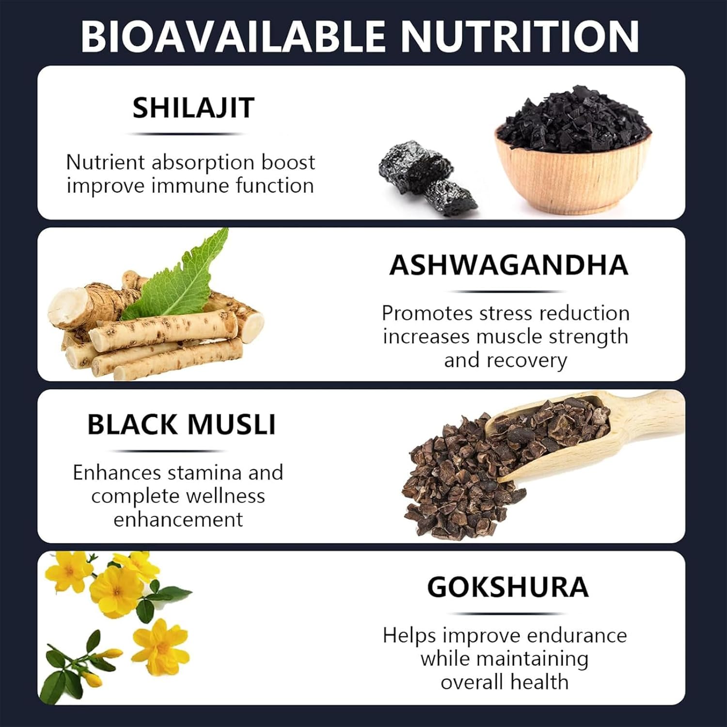 Puranutra Shilajit Gummies, Natural Himalayan Shilajit Gummies for Women & Men, with Ashwagandha, Gokshura, Black Musli, 75% Fulvic Acid, 85+Trace Minerals, Non-GMO, 100% Natural, 60 Gummies - Image 4