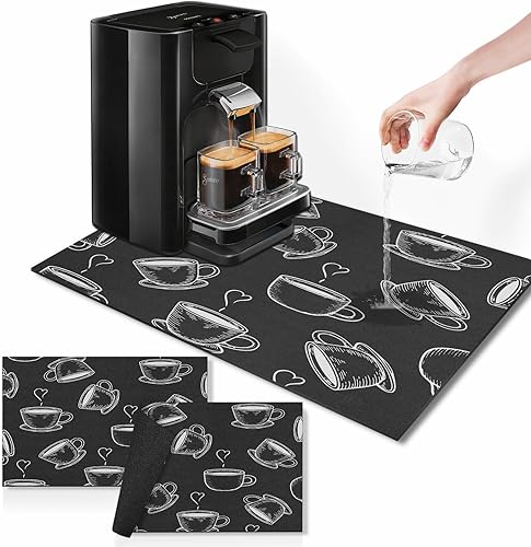 Tapete de café para encimeras, bonito tapete creativo de secado de platos de café marrón, 2 piezas para accesorios de cocina, cafeteracafetera,