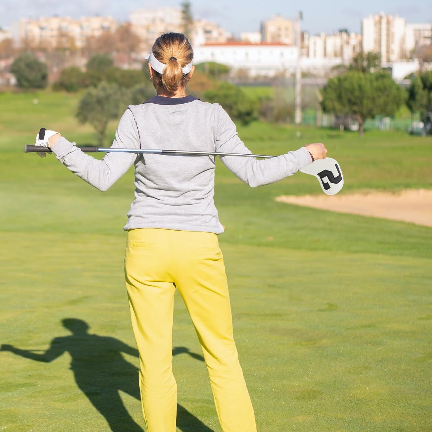 GALPADA 10pcs Golf Iron Club Covers Colorful Gradient Numbers Pu Leather Double-Sided Sleeve Universal Fit Golf Putter and Club Caps Men and Women