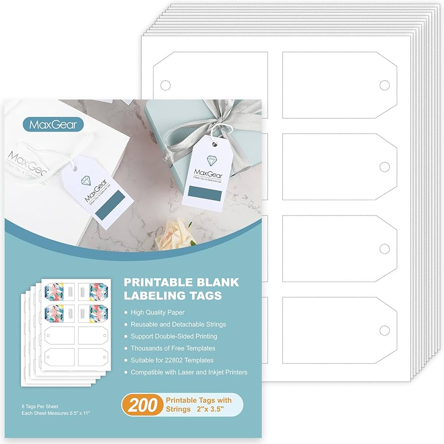 amazon-com-maxgear-200-price-tags-with-string-gift-and-clothing-tags-hang-tag-for-clothes-jewelry-and-gifts-2-x-3-5-printable-paper-tag-paper-labels-22802-for-easy-organization for Free Printable Price Tags Template Amazon.com : MaxGear 200 Price Tags with String, Gift and Clothing Tags, Hang Tag for Clothes, Jewelry, and Gifts – 2