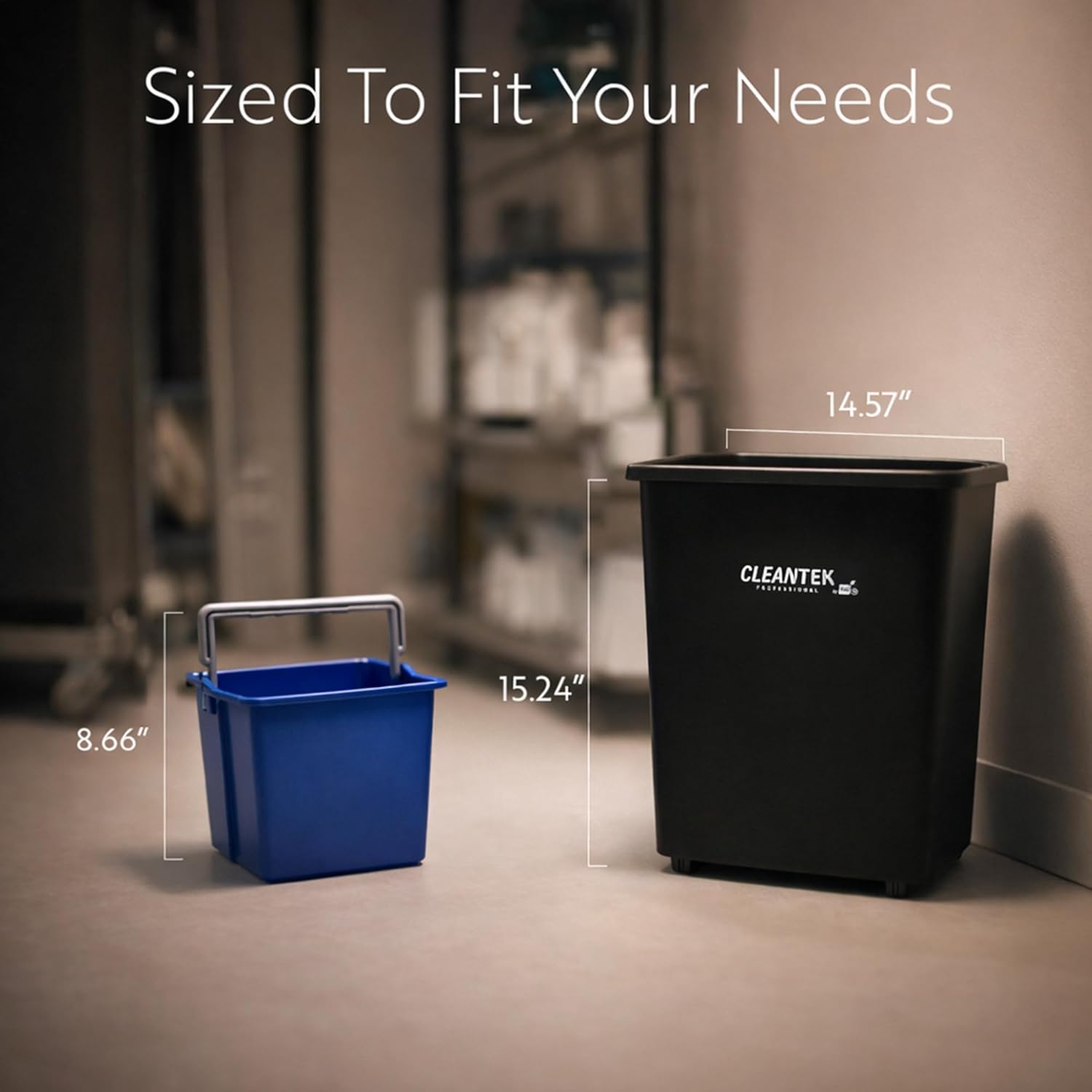 Restaurantware Rectangular Trash Can 1 Count Black Plastic 28 Quart Wastebasket, Office Bin Space-Saving Heavy-Duty Black Waste Bin for Indoor Office Kitchen, or Restroom Use