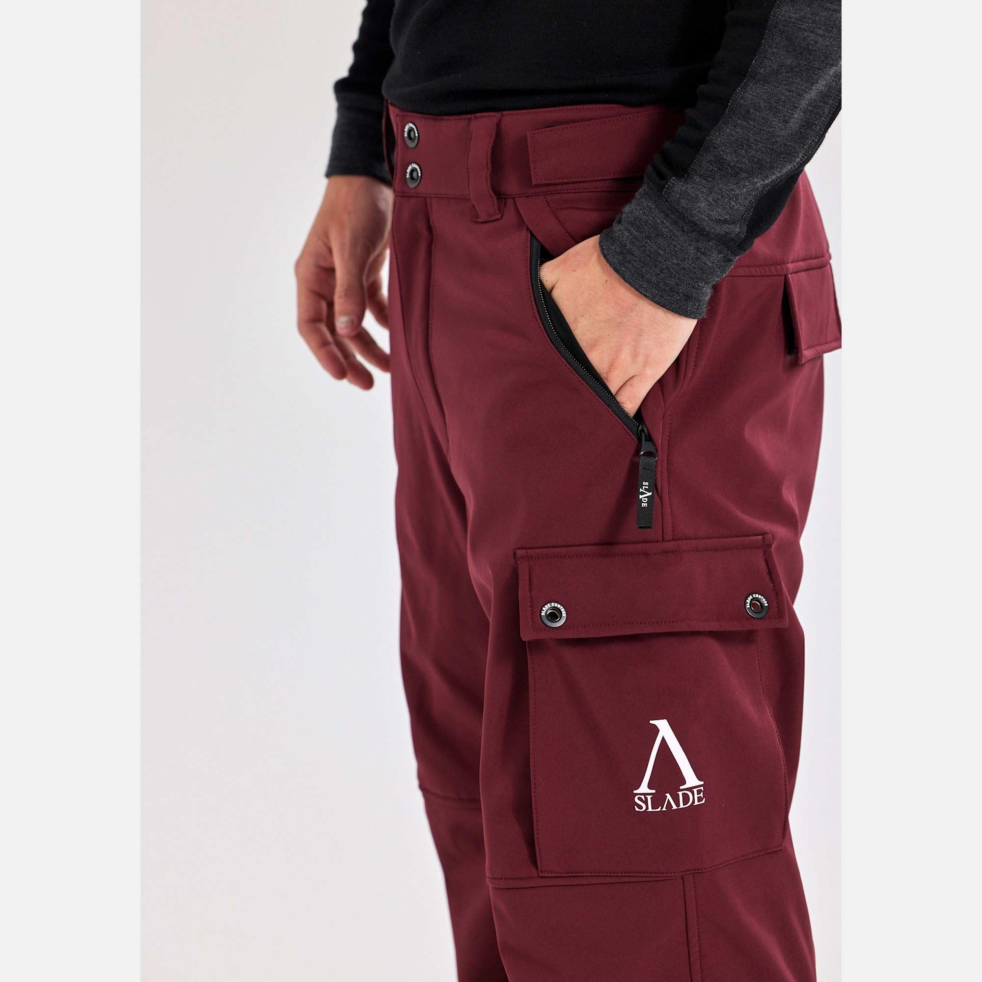 Slade Colorado Softshell Cargohose Snowboardhose – atmungsaktiv, Wind- und wasserabweisend mit verstellbarem Bund und Taschen für Alpinskifahren und Snowboarden Herren
