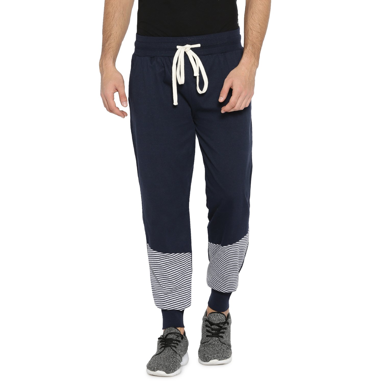 Campus Sutra Mens Lightweight Cotton Track Pants for Workout and Daily Comfort in neutral