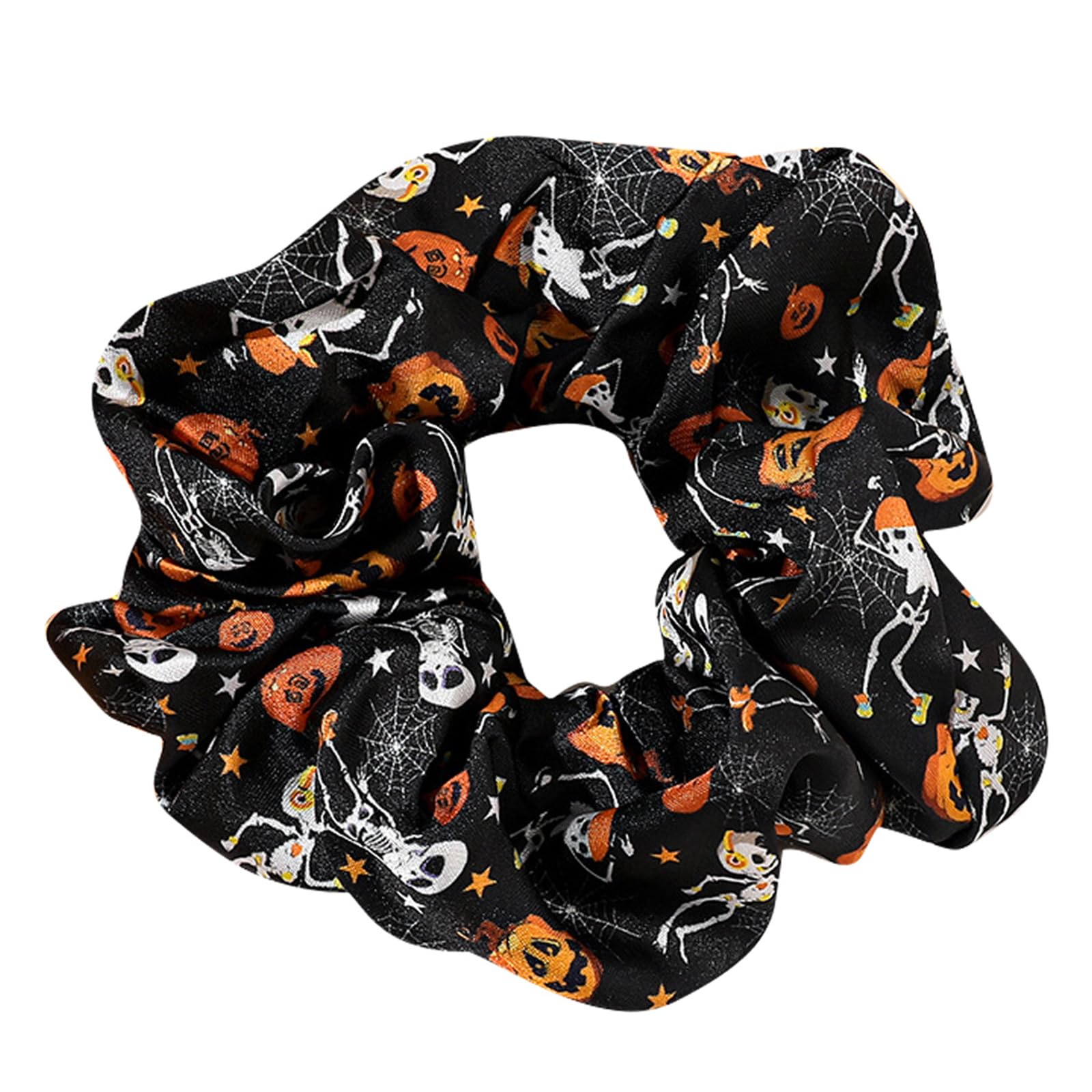 BIGULA Halloween Scrunchies Pumpkin Hair Scrunchies Hair Ties Soft Elastic Hair Bands Hair Scrunchy Ties Hair Accessories