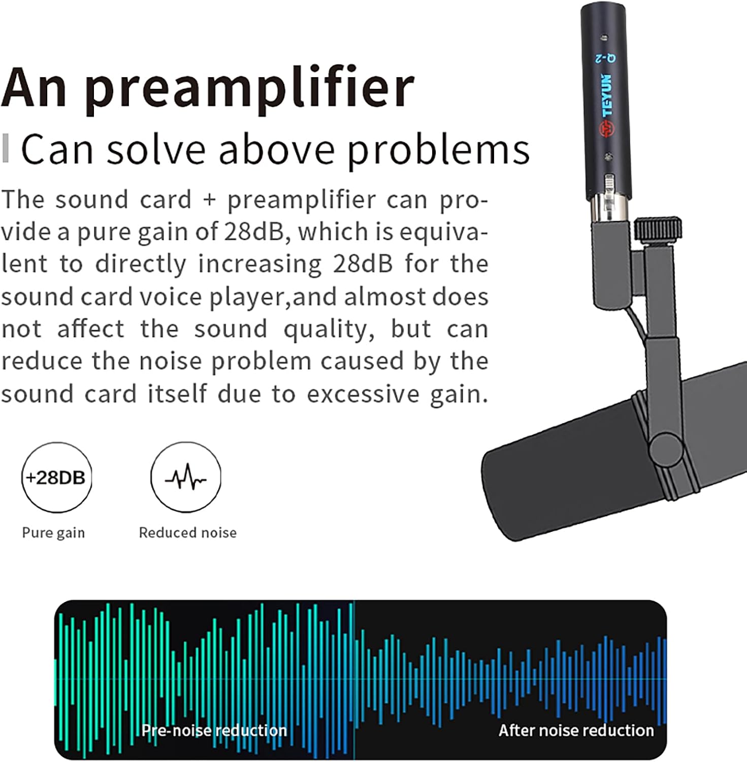 TEYUN Q2 Preamp Noise Reduction
