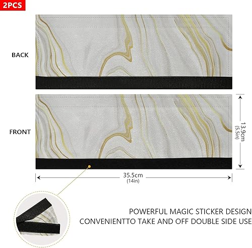 Miniatura 5 de Emelivor Juego de 2 fundas para manija de puerta de refrigerador de mármol dorado, manijas de repuesto para electrodomésticos de cocina para nevera,