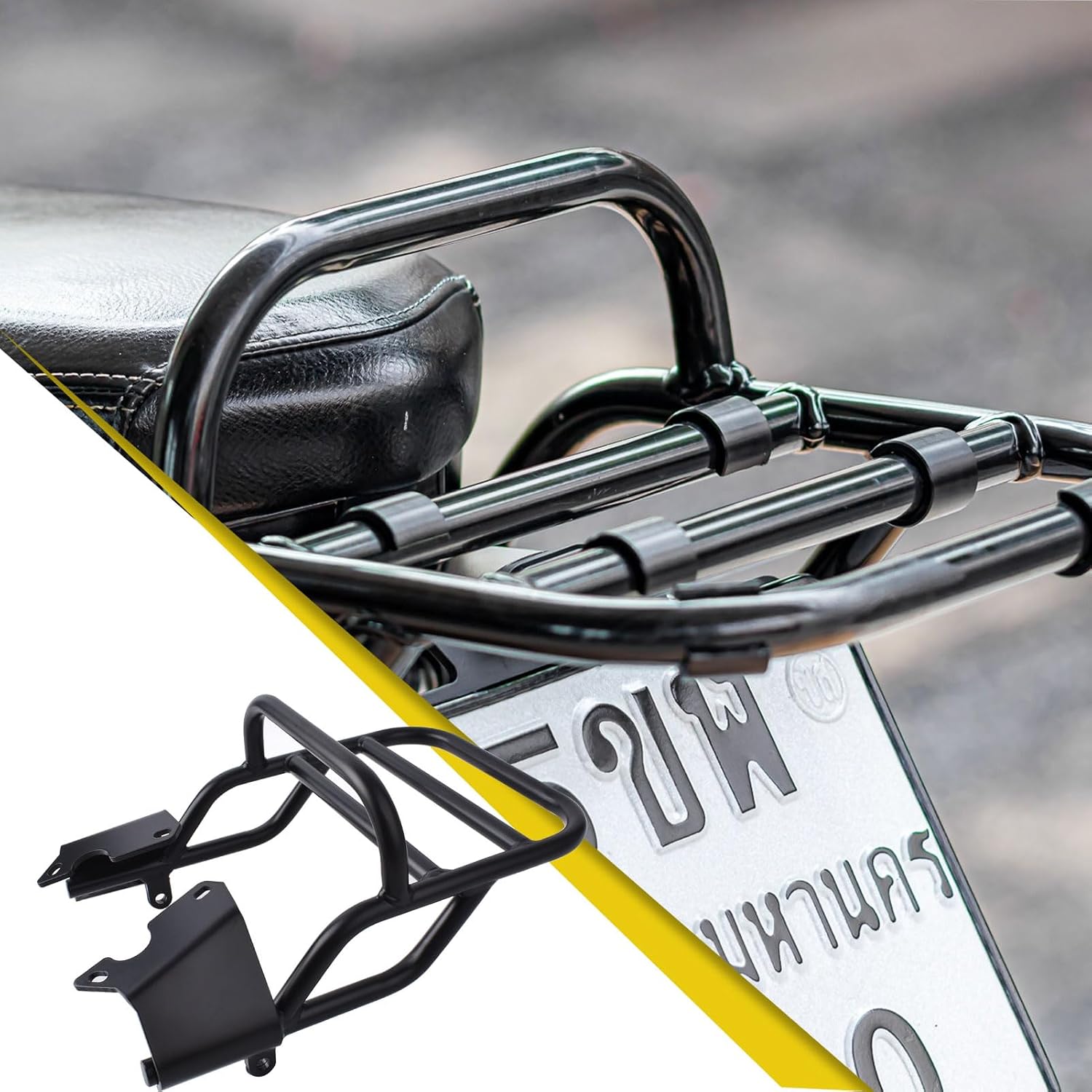 Motorcycle Rear Luggage Rack Extended Seat Shelf Rear Luggage Rack with Hand Grip Bar Compatiable for B&M&W R Nine T RNINET RNINET R9T 2014-2024 Racer Pure Urban G/S