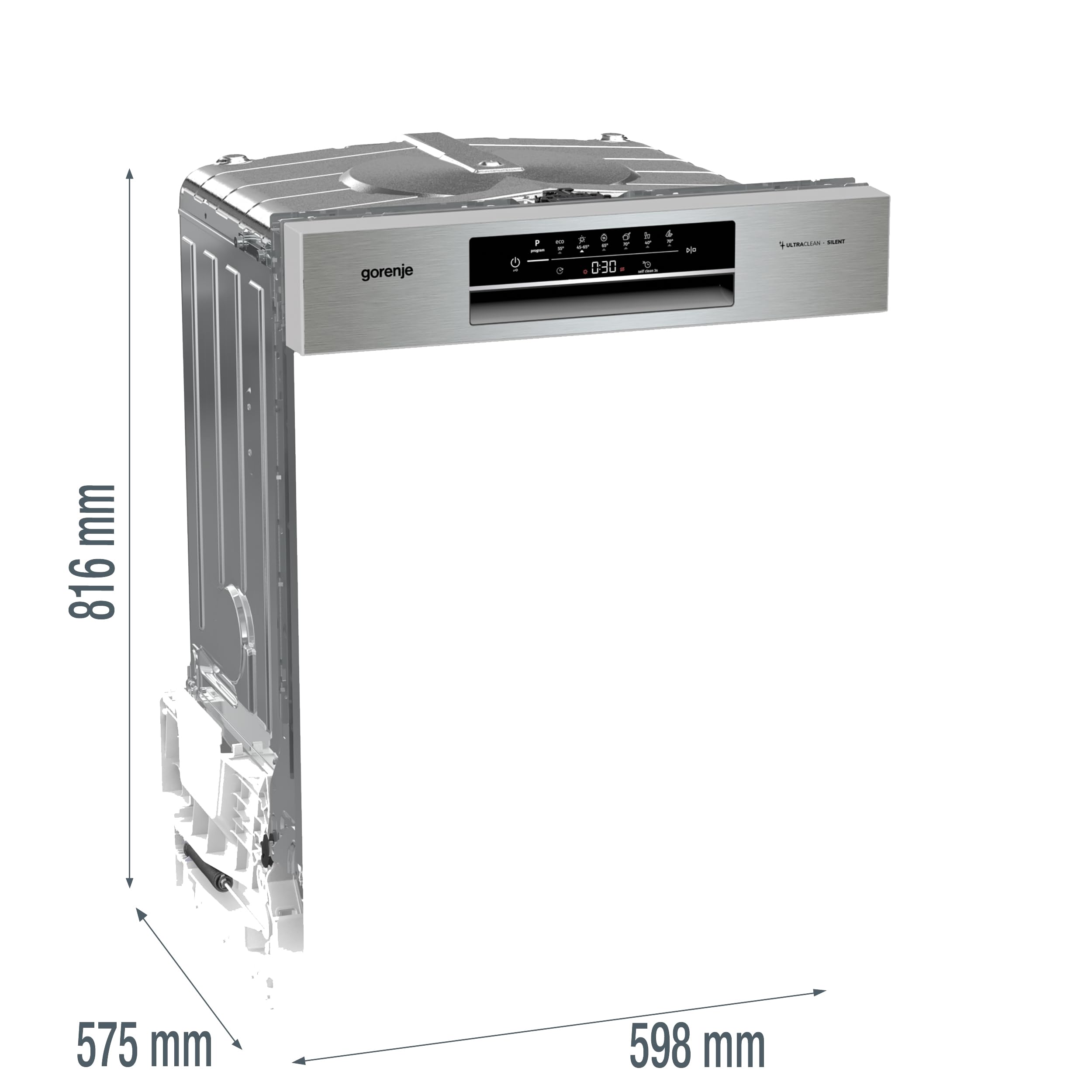 Gorenje GI643D91X Geschirrspüler/Einbaugerät/Integrierbar/60 breite/16 Maßgedecke/6 Programme/15 min SpeedWash/Intensivprogramm/ECO-Programm/Hygieneprogramm/EEK: D/Einbaumaße (HxBxT): 82 x 60 x 57,5cm