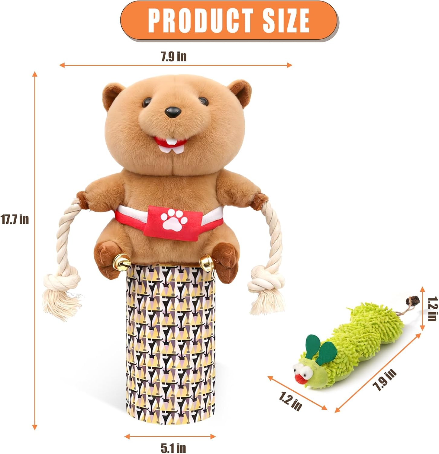 Cat Wrestling Glove Puppet with Bell – Interactive Kick Toy for Indoor Cats, Includes Catnip Caterpillar Toy, Bite Resistant & Safe Hand Protection for Training & Play