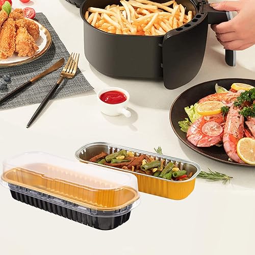 Miniatura 3 de Kichvoe 20 mini tapas desechables de papel de aluminio para hornear cocinar y preparar comidas para magdalenas y postres, almacenamiento conveniente