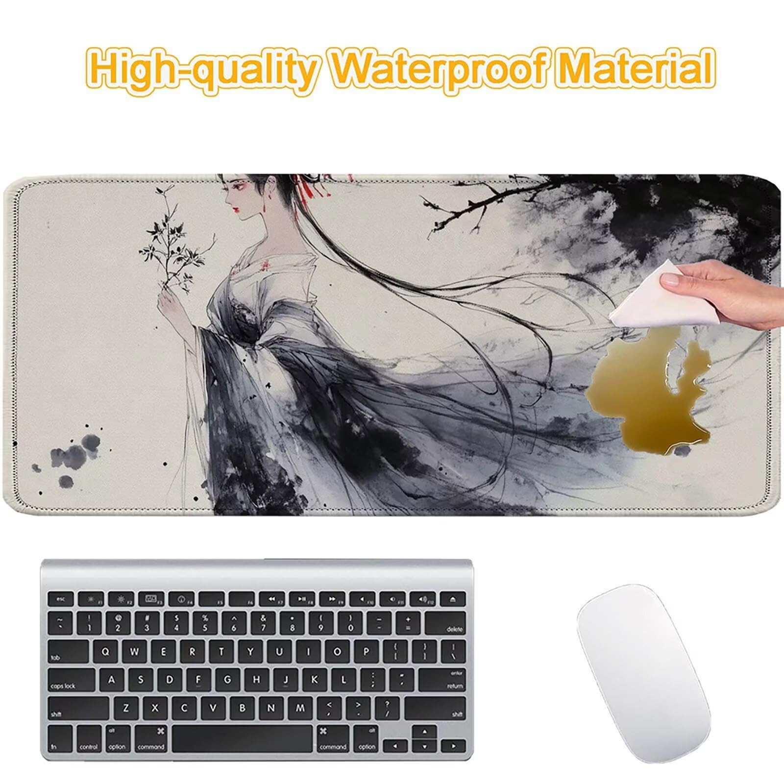 Tappetino Mouse 900x450mm | Superficie Ultra-Liscia | Crema 0-z574