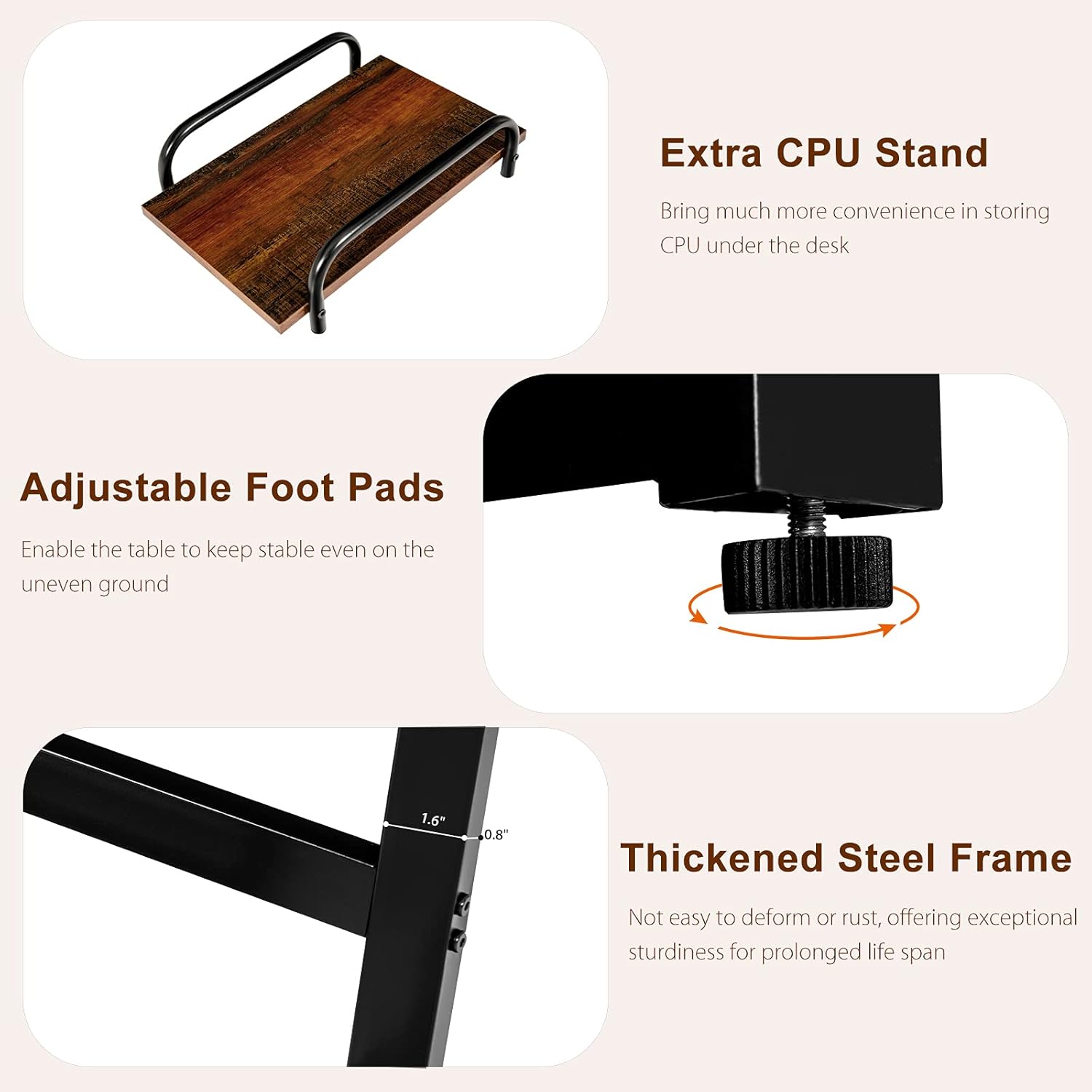 Tangkula U-Shaped Computer Desk, Corner Computer Workstation w/Extra Printer Stand, Movable CPU Stand, 79”x 47” Inch Large Home Office Desk for Working Gaming Studying (Brown) : Home & Kitchen