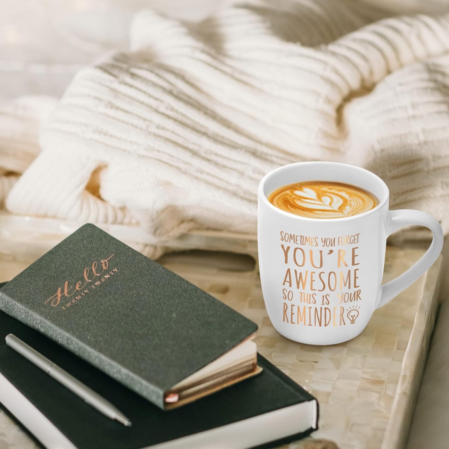 Maustic Thank You Gifts, Sometimes You Forget You're Awesome Mug, Inspirational Encouragement Gifts for Women, Employee Appreciation Gifts, You are Awesome Gifts, Coffee Mugs for Women 12 Oz White - Image 5