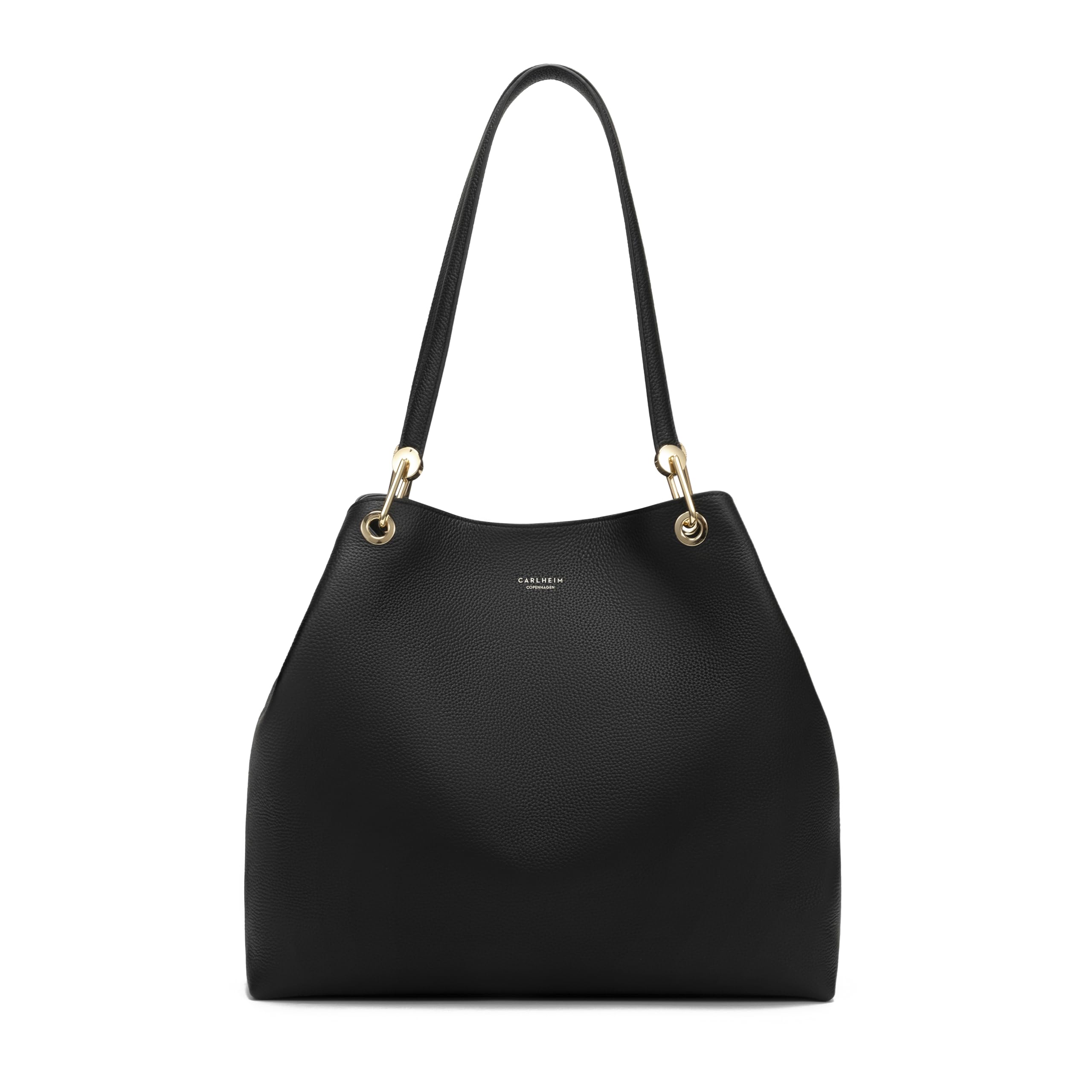 Carlheim, Skagen Genuine Leather Collection, Stella Genuine Leather Handbag (Black), Black, Medium