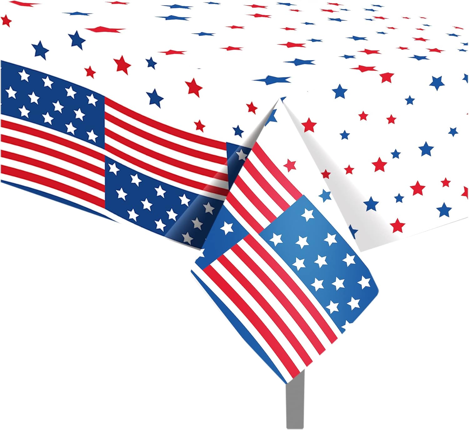 CC HOME 1 Pack American Flag 4th of July Party Plastic Tablecloth 54 x 87 Inch Long Rectangular Table Cover for Buffet,Veterans Day Holiday Dinner,Election Day Picnic or Tablecloth for Kitchen Event