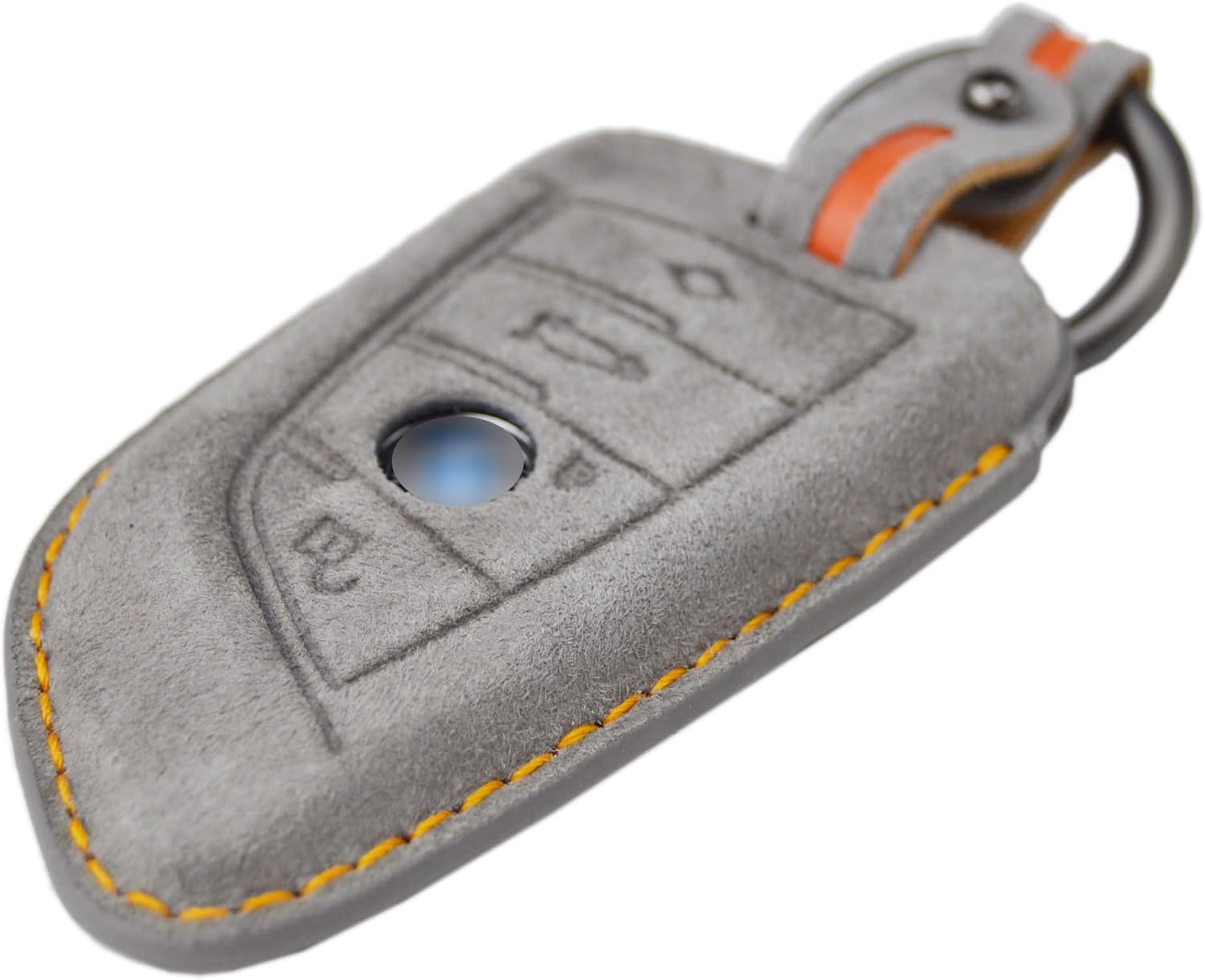 Handmade Sporty Suede Leather Key Fob Cover Case for BMW 1 2 3 4 5 6 7 M Series X1 X2 X3 X3M X4 X4M X5 X6 M8 M7 M6 M5 M4 M3 M2 M1 M240i 330i 340i 430i 340i 840i Z4 2015-2023