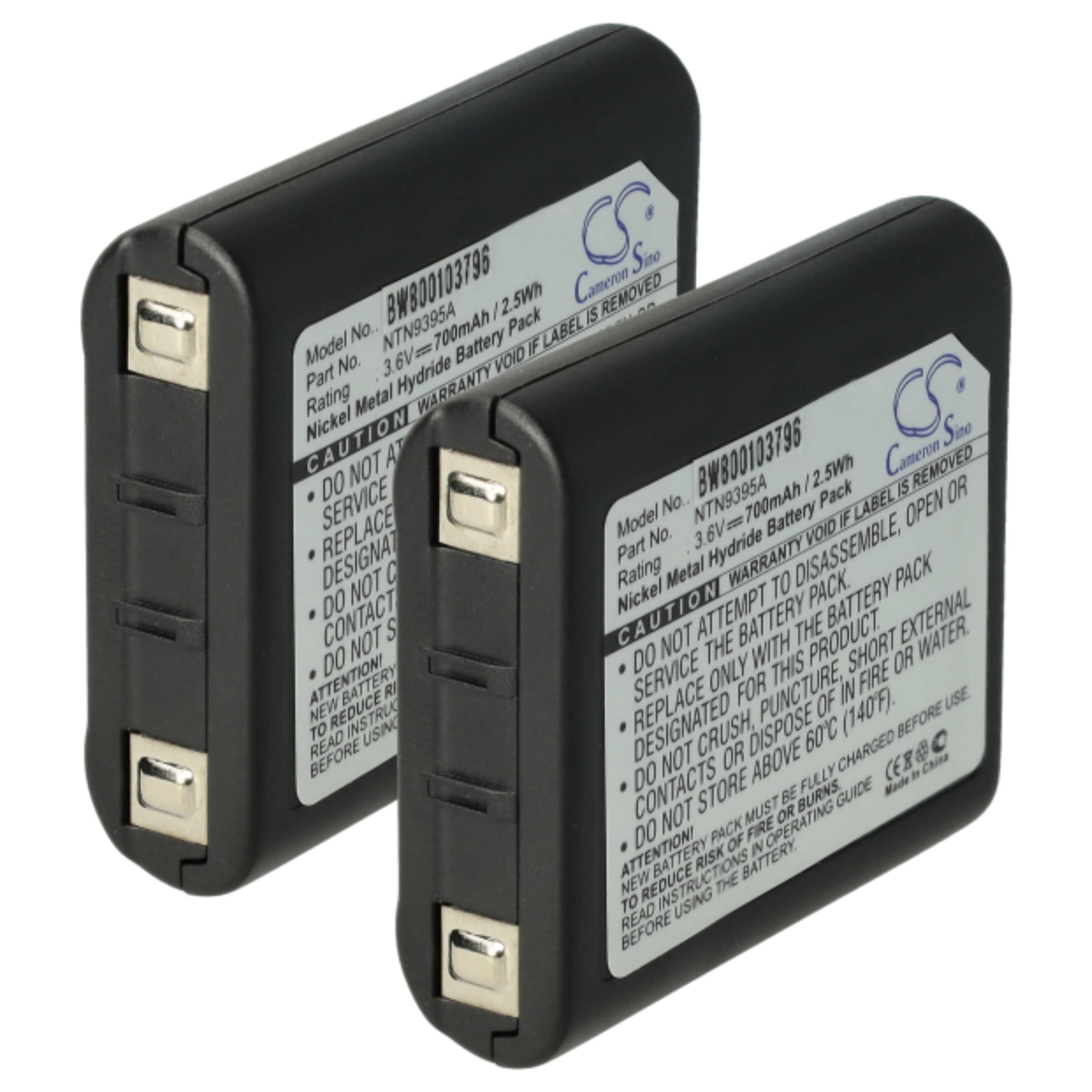 vhbw 2X batería Compatible con Motorola Talkabout T6550, T800, T8500, T6530, T82, T82 Extreme, T7100 Radio (700 mAh, 3,6 V, NiMH)