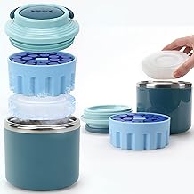 3ml Vial Storage Insulated Cooler Cup, Long-Lasting Cooling Peptide & Diabetic Medication Set, Portable Travel Medicine Holder with Ice Pack, Holds 21 Vials, Blue(No Vials Included)