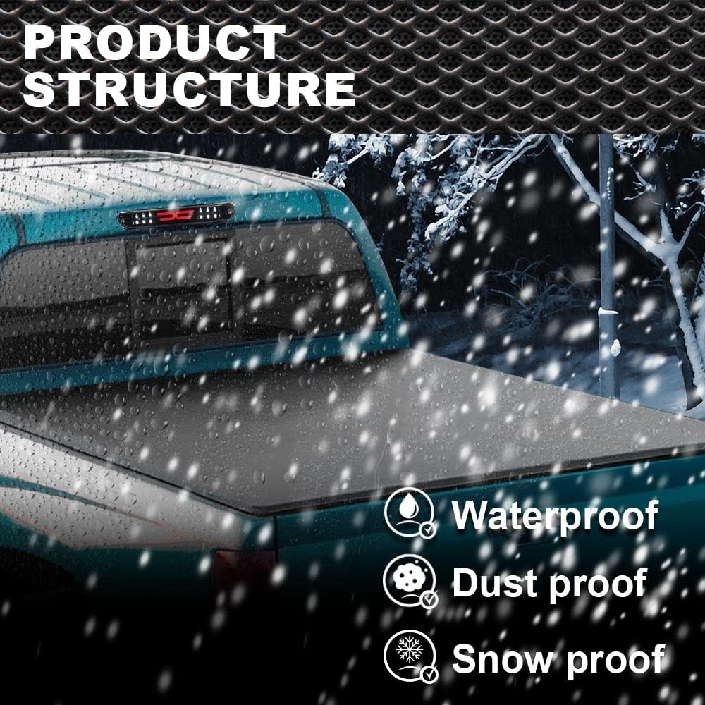 CNNELL LED 3rd Third Brake Light Type X Compatible with Chevy Colorado/GMC Canyon 2004-2012, Compatible with Isuzu I-Series 2006-2008 Rear Clear lens Black Bottoms，15286505, 25971002, 25821852