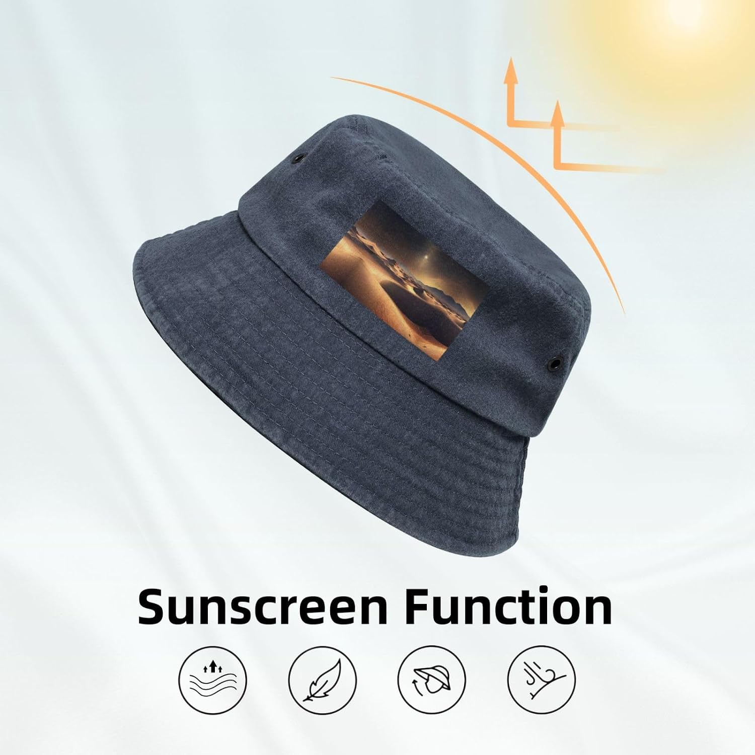 Sahara Desert Printed Cowboy Fisherman hat, Suitable for Outdoor Fishing Beach Party Fisherman hat Hip-hop hat,