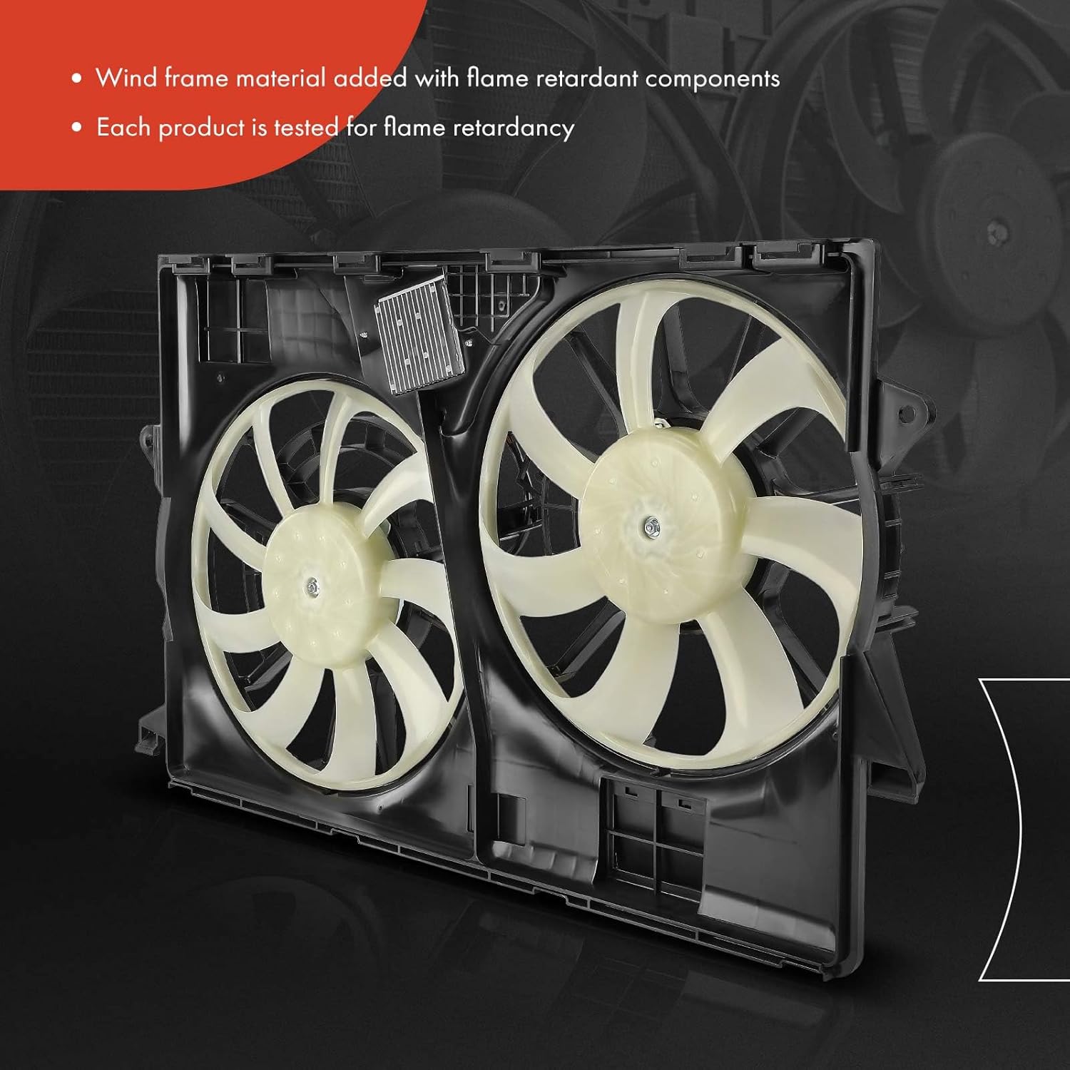 A-Premium Engine Radiator Cooling Fan Assembly Compatible with Select Jeep Models - KL Series Cherokee 2014-2023, 2.0L 2.4L 3.2L - Replace# 52014621AG