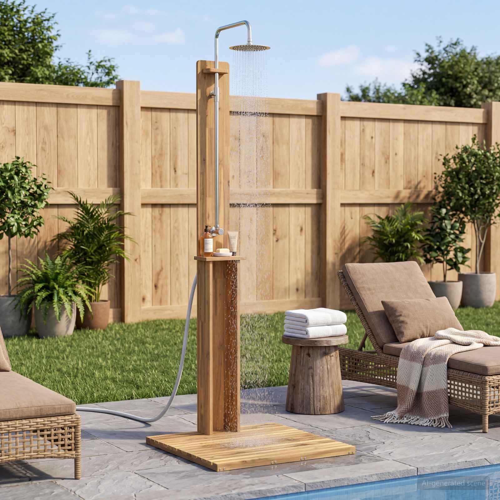 vidaXL Ducha Exterior 217 cm Blanco