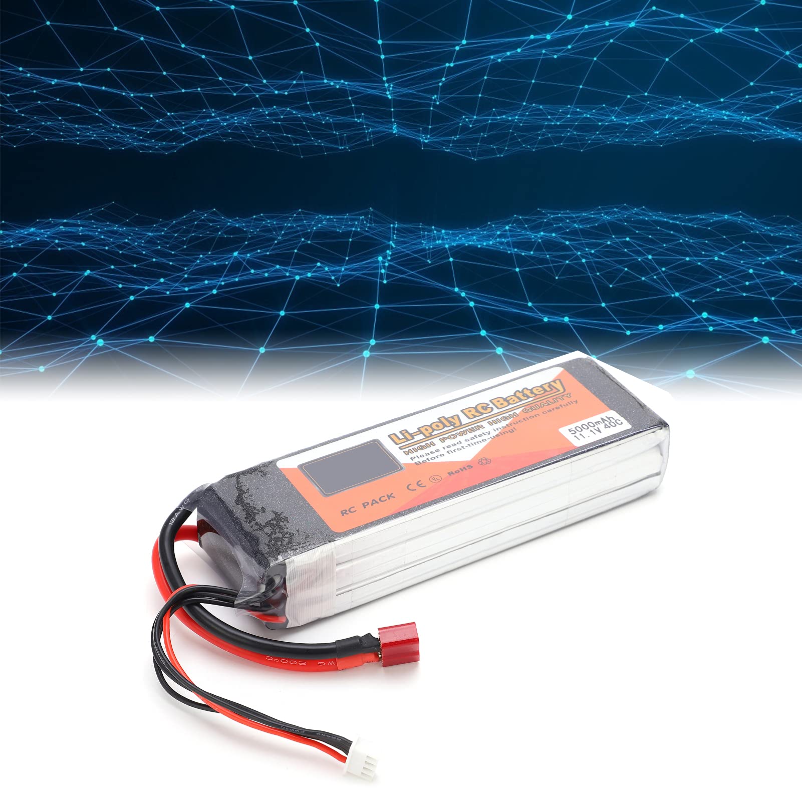 11,1 V 5000 mAh Batteria Lipo di alta qualità 3S 40C per droni RC Car Boat, batteria al litio di dimensioni 5,2 X 1,7 X ,0 pollici per telecomandi RC