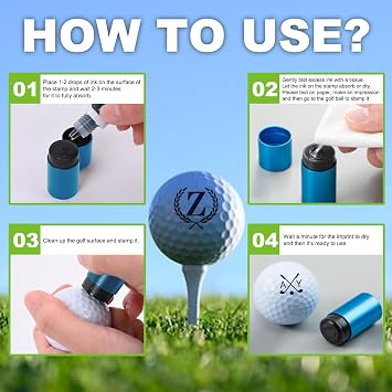 Golf Ball Stamp-Personalized Golf Ball Stamps, Reusable Waterproof Custom Golf Balls Stamp, for Golfers (Red)