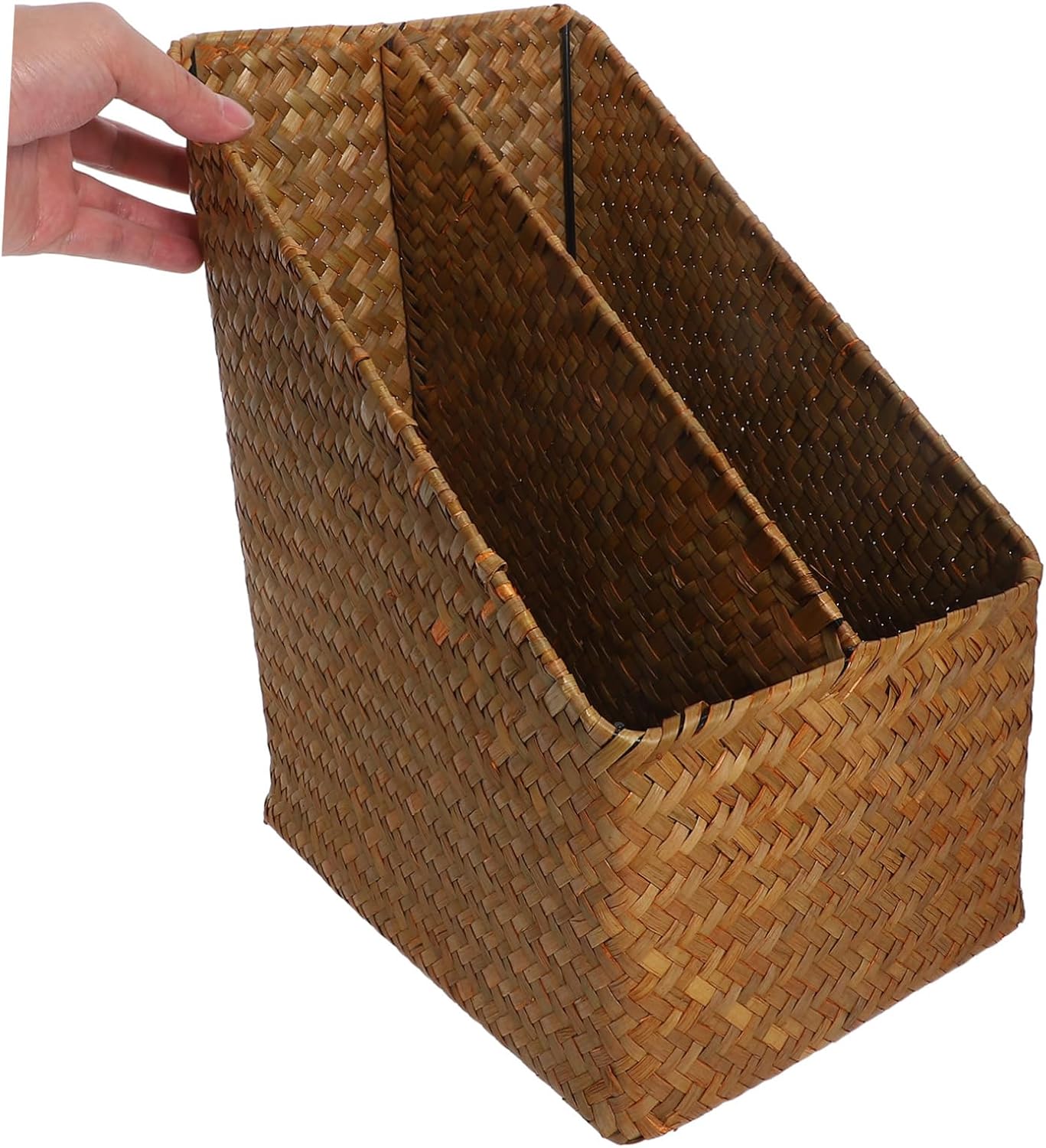Rustic Woven Desk File Organizer Basket for Stationery