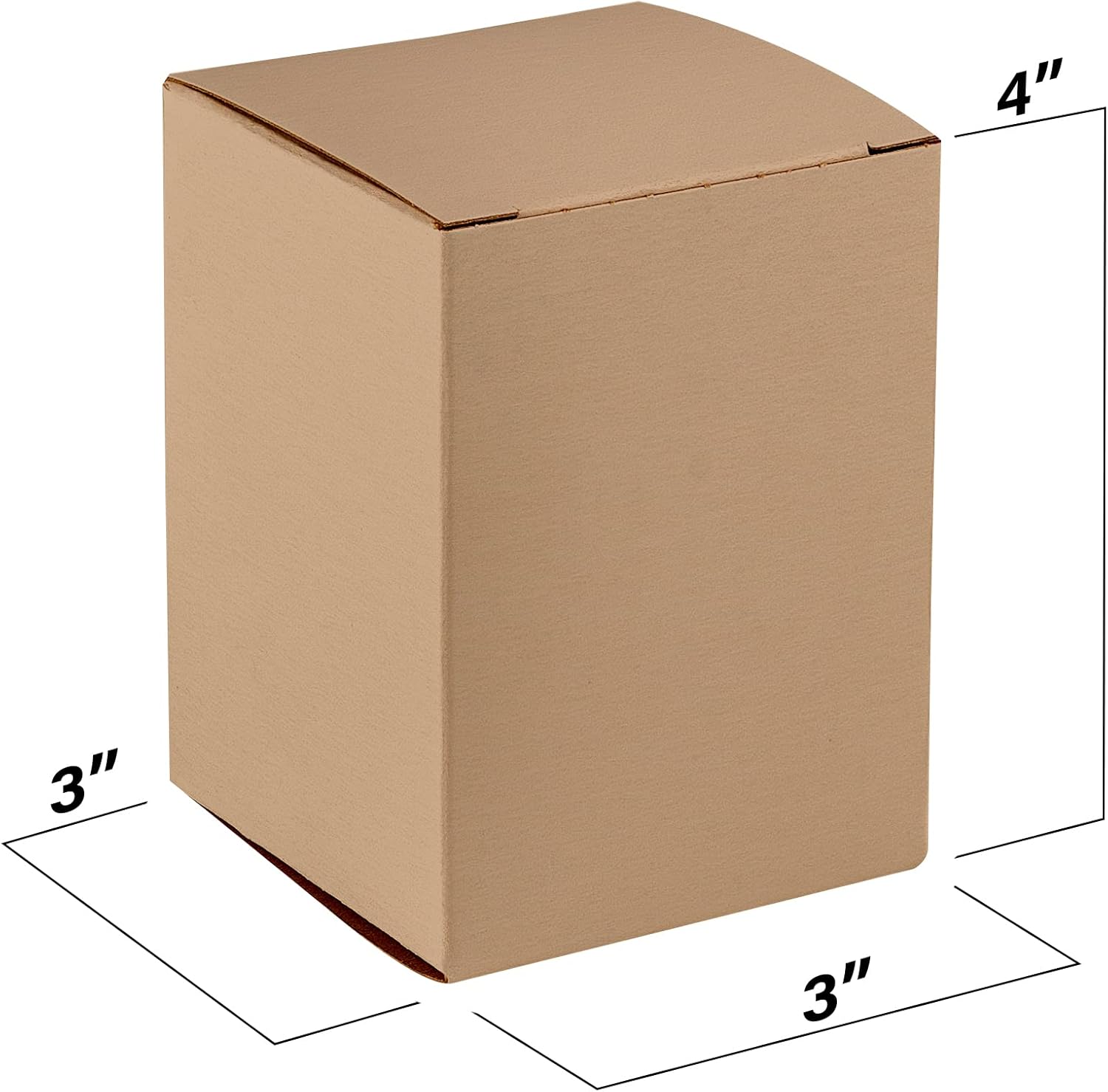 MT Products Tuck Top Kraft Paperboard Gift Box 3" x 3" x 4" - Gift Boxes with Lids - Pack of 30