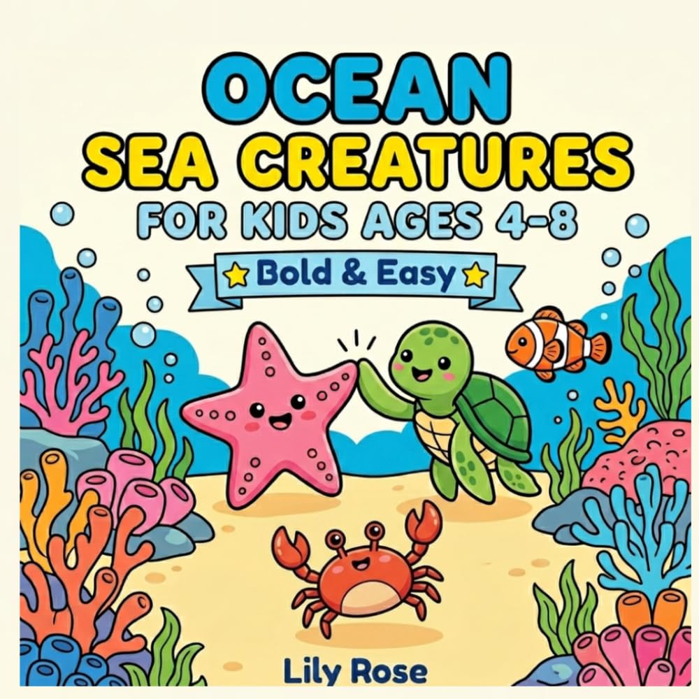 Ocean Sea Creatures Coloring Book for Kids: Fun Marine Animal Activity Book