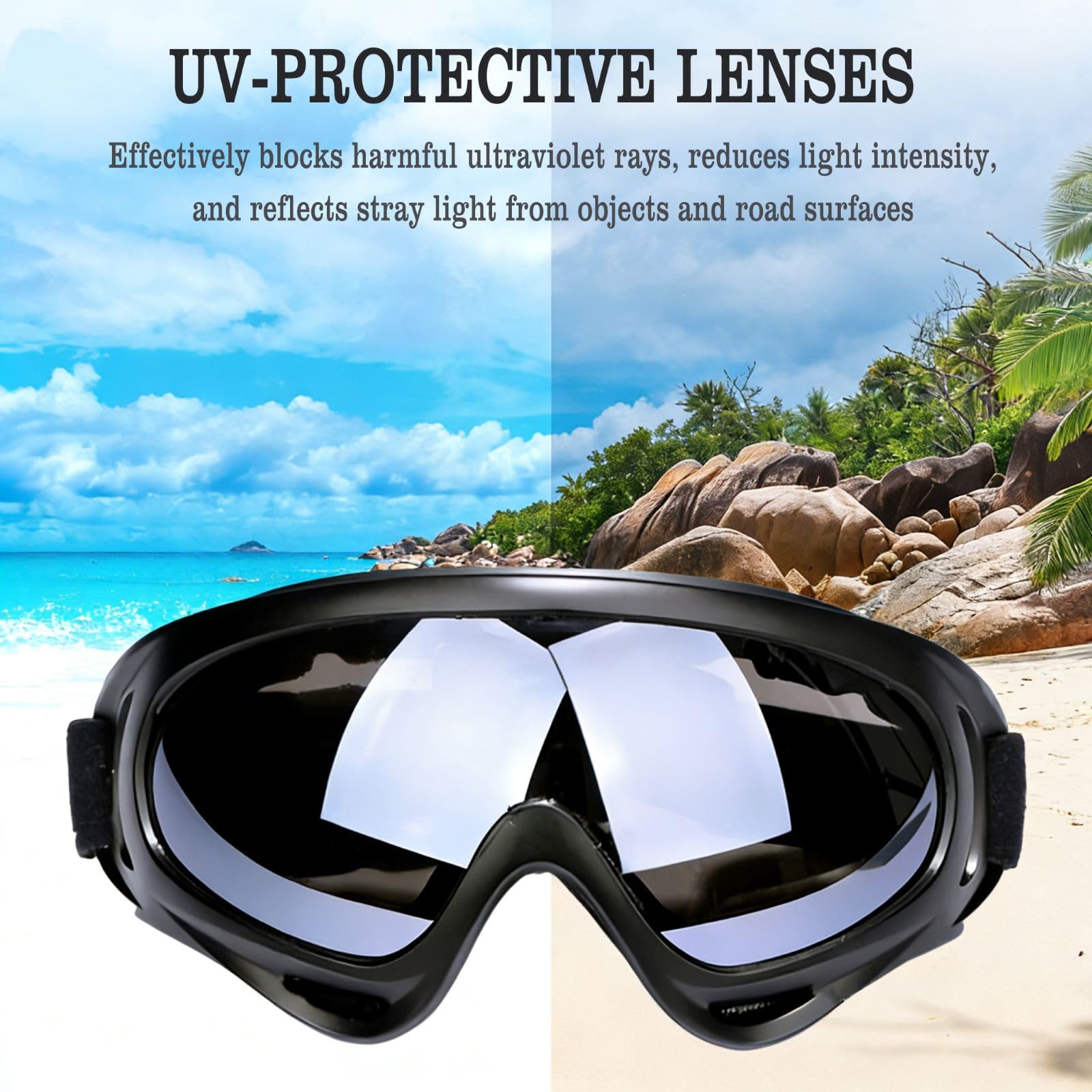 Lunette De Ski, Lot De 2 Lunette De Ski Pour Homme Et Femme, Protection UV, Anti-Buée, Coupe-Vent, Pour ActivitéS De Plein Air, Ski, Cyclisme, Snowboard, Randonnée