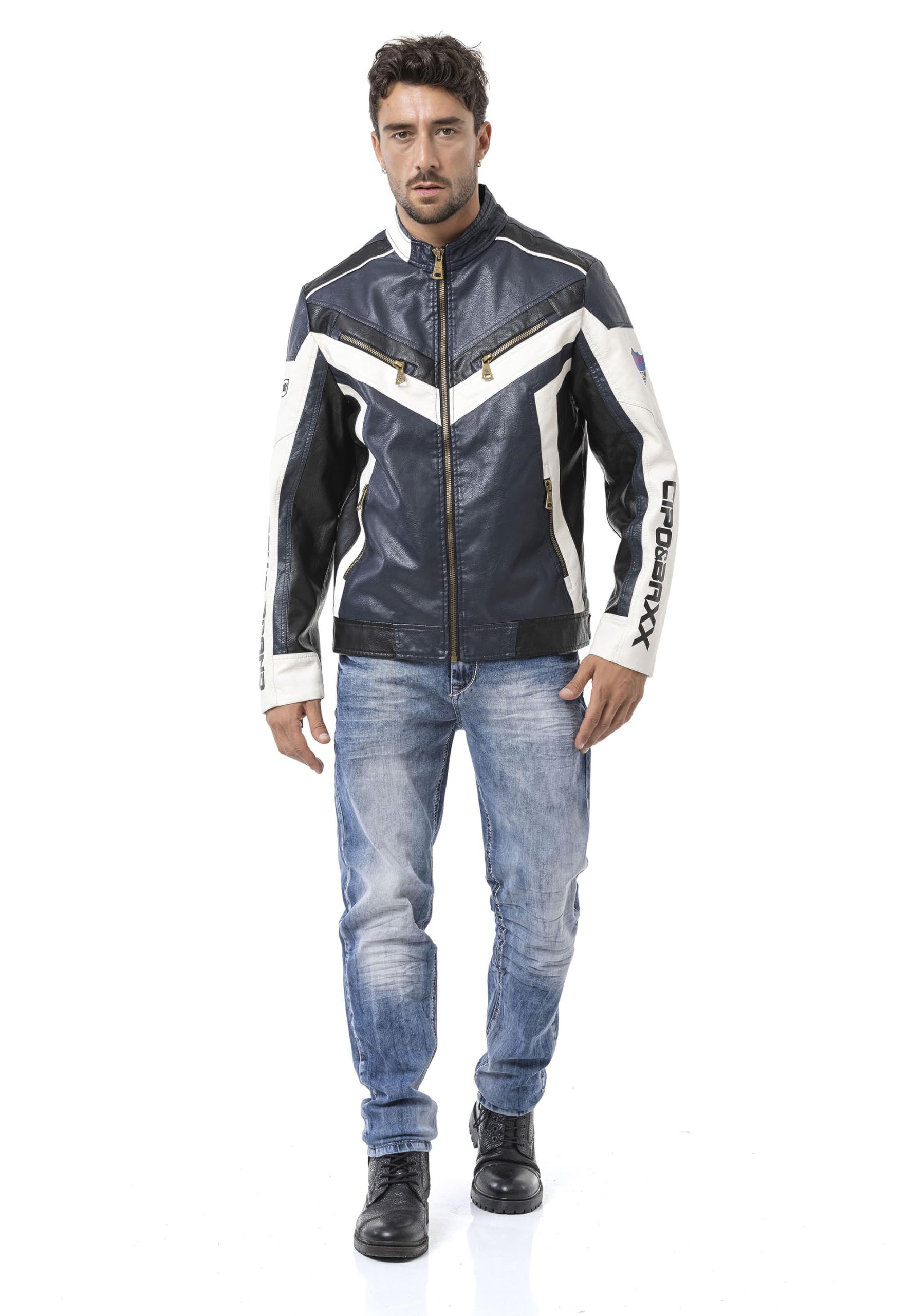 Cipo & Baxx Giacca invernale da uomo New Series – Elegante giacca invernale dal design moderno con calda fodera interna, cappuccio rimovibile e dettagli funzionali per le giornate fredde