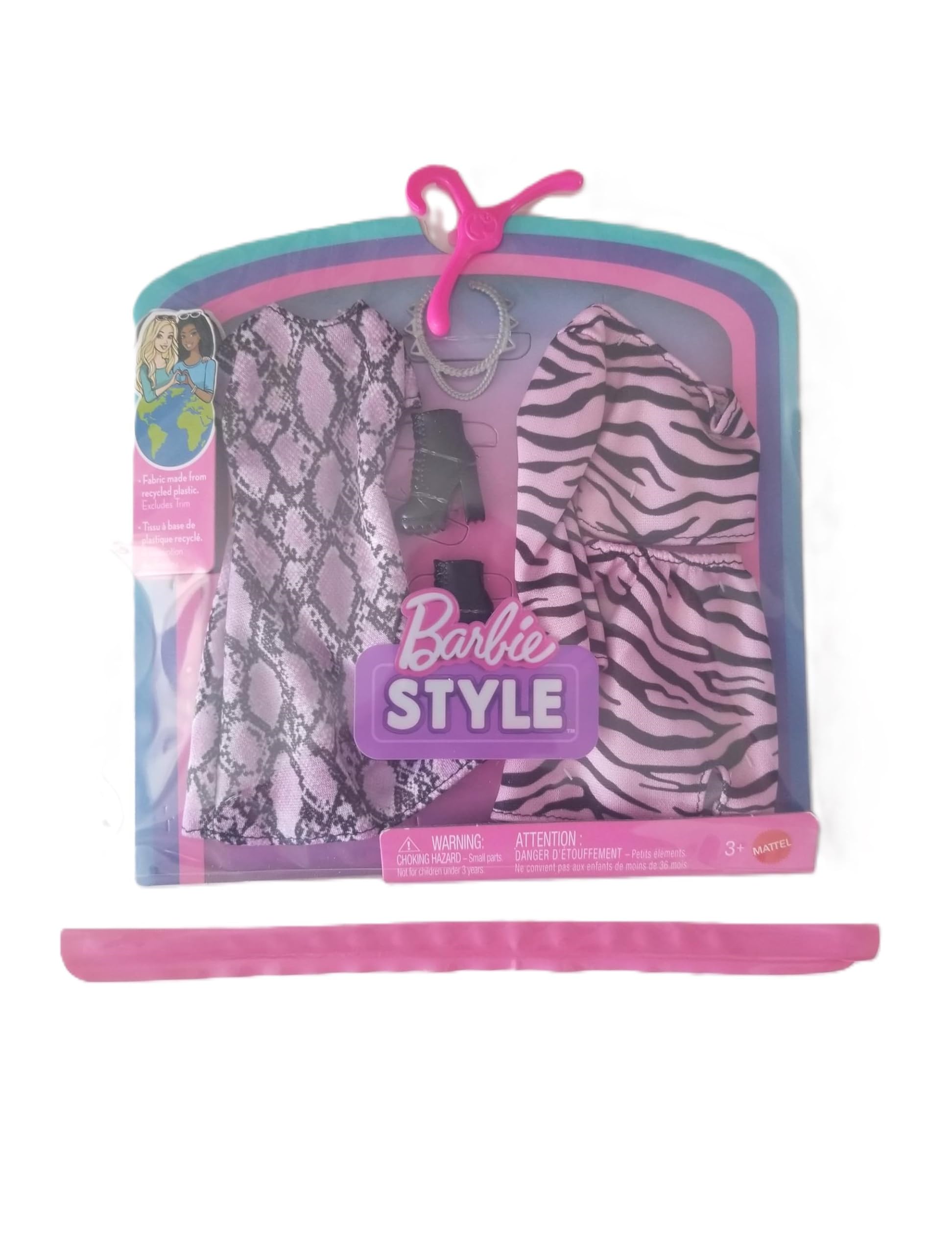Amazon.com: Barbie Style Fashion Pack, 2 Floral Outfits Pink and