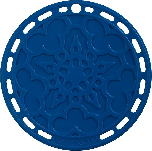 Le Creuset French Trivet, Silicone, Heat resistant to 250°C, 20 cm, Marseille Blue