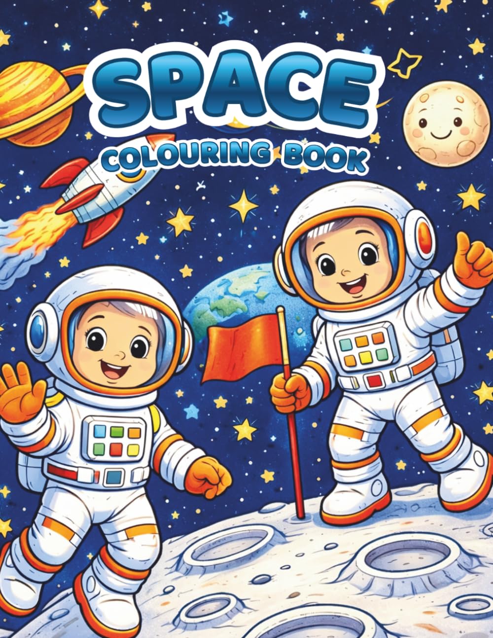 Space Colouring Book for Kids: Astronauts, Planets, Rockets and Galax, Fun and Easy Colouring Pages for Kids Ages 3-8