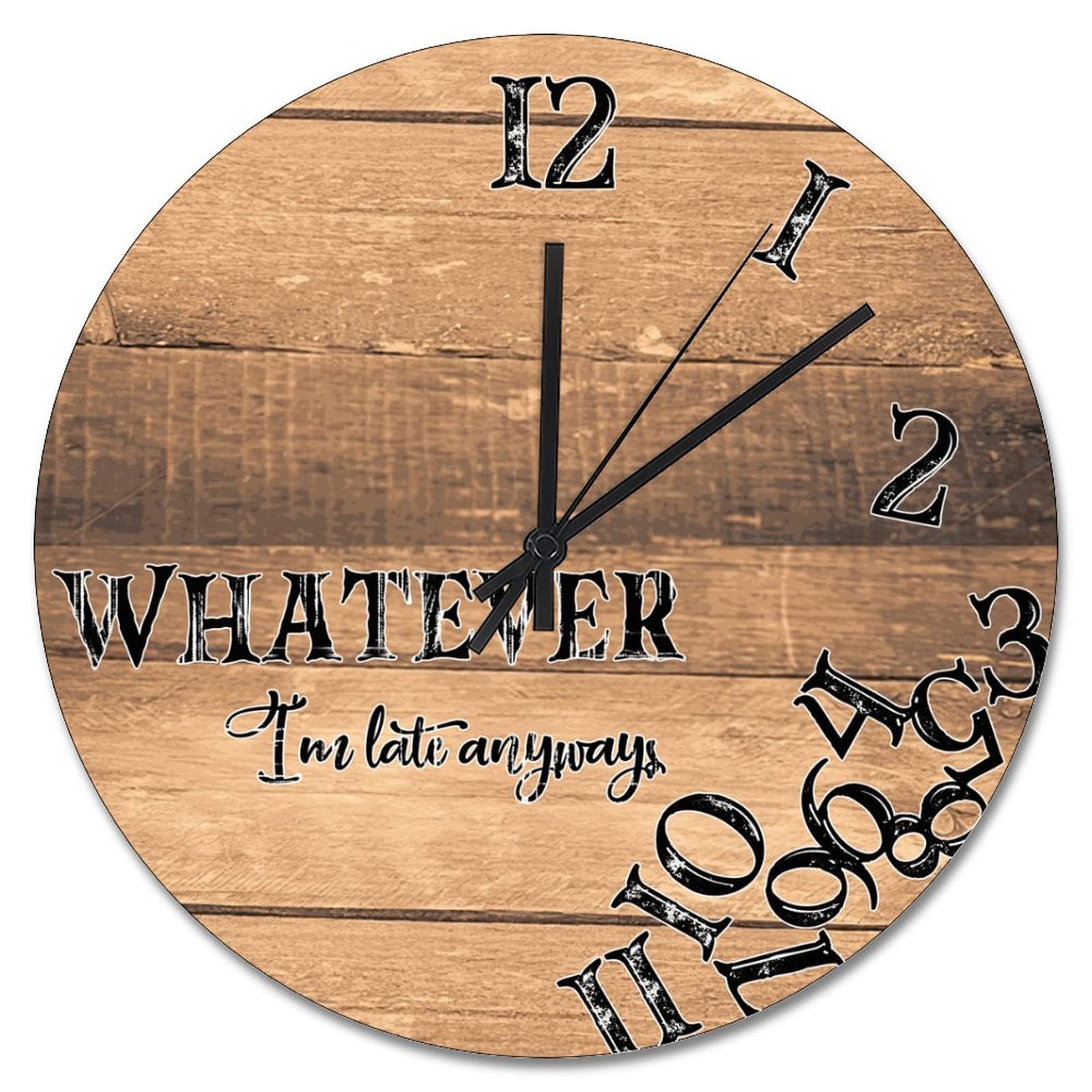 Horloge murale en bois patiné marron haut de gamme avec mécanisme de précision