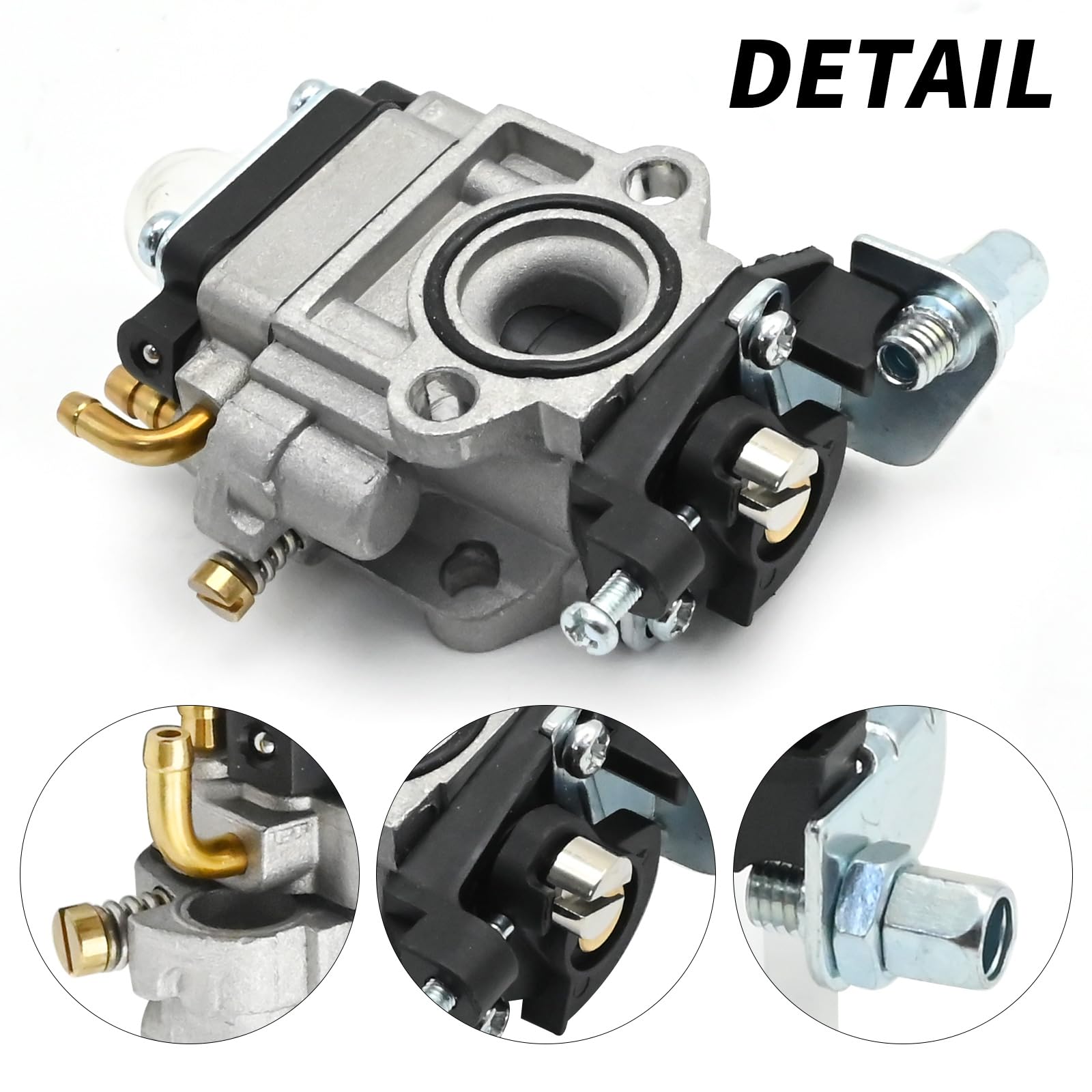 JUUDDENPARTS Carburetor Carb Kit with Strimmer Fuel Pipe Primer Bulb for 22cc 26cc 33cc 34cc 36cc Chainsaw Hedge Trimmer Brushcutter Engine - Image 3