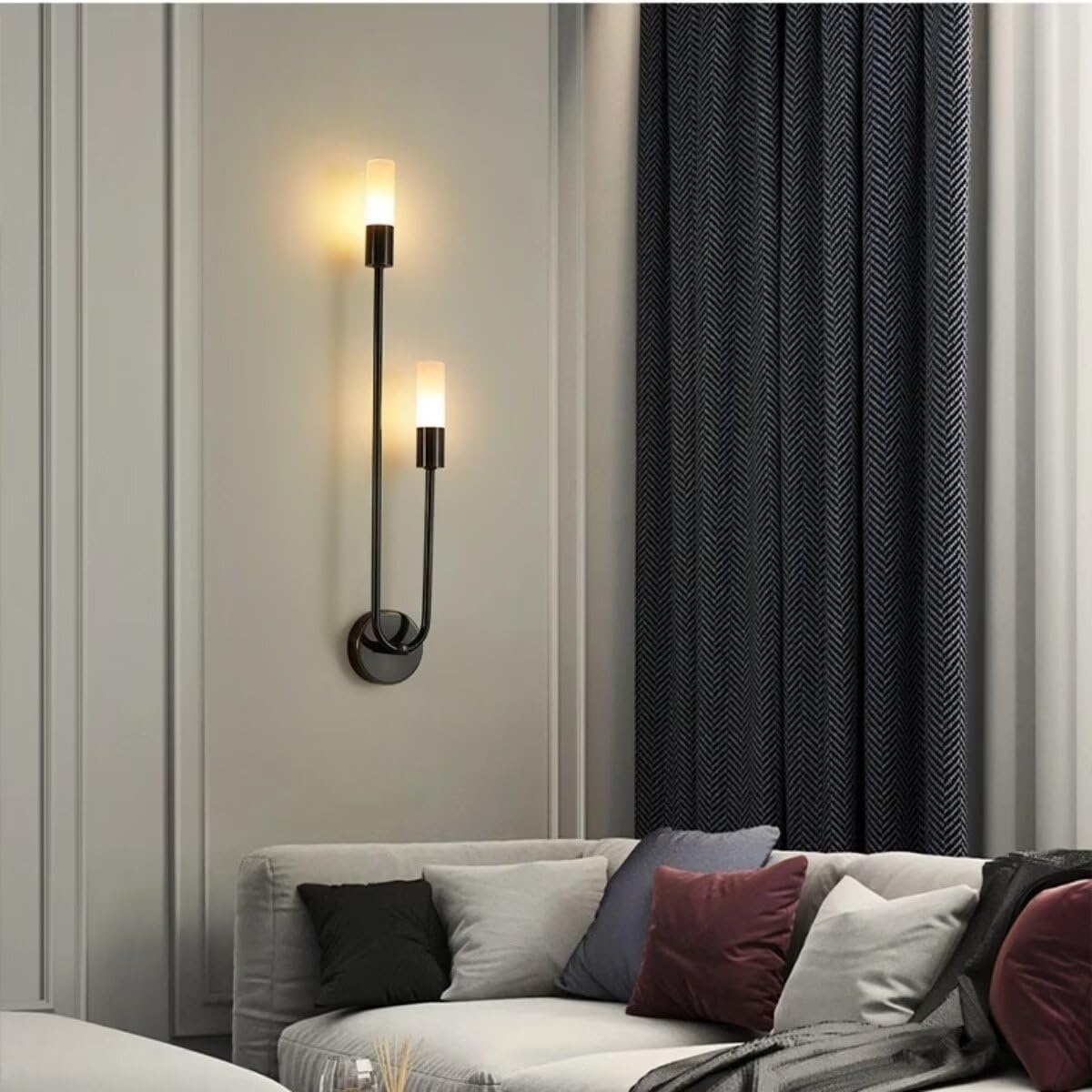 VNGBFGDFVN Vintage Wall Light Gold Minimalist Metal LED Indoor Wall Lamp with G9 3 Color Dimmable Bulb Wall Sconce Bathroom Vanity Wall Light, for Living Room, Bedroom, Hallway, Staircase, Cafe Left