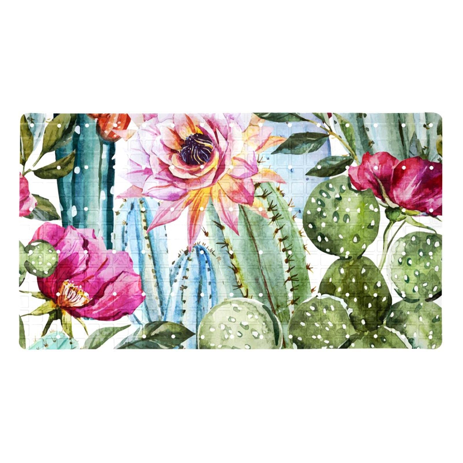 Tapis de bain pour baignoire enfants motif cactus anti-glisse sécurisé