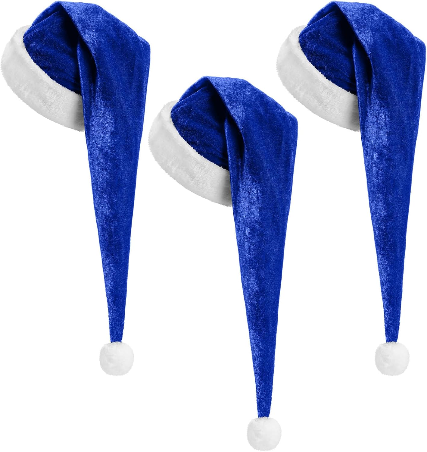 Cozypower 3 Pcs Christmas Santa Hat for Adults with Plush Brim Thicken Unisex Velvet Classic Xmas Holiday New Year Party