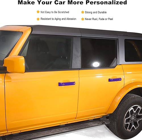 Miniatura 2 de Jeliker Funda para manija de puerta Bronco, cubierta de manija de puerta trasera para Ford Bronco 2021 2022 2023, accesorios exteriores, color