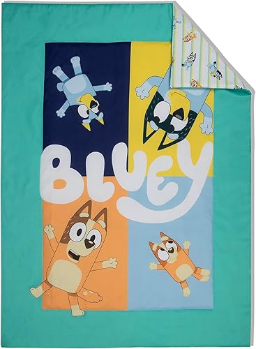 Miniatura 3 de Bluey Juego de ropa de cama de 4 piezas para niños pequeños, incluye edredón, juego de sábanas, sábana bajera, sábana superior + funda de almohada