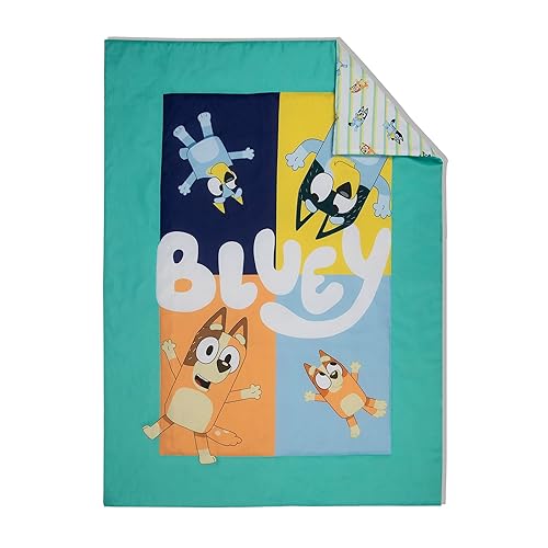 Miniatura 3 de Bluey Juego de ropa de cama de 4 piezas para niños pequeños, incluye edredón, juego de sábanas, sábana bajera, sábana superior + funda de almohada