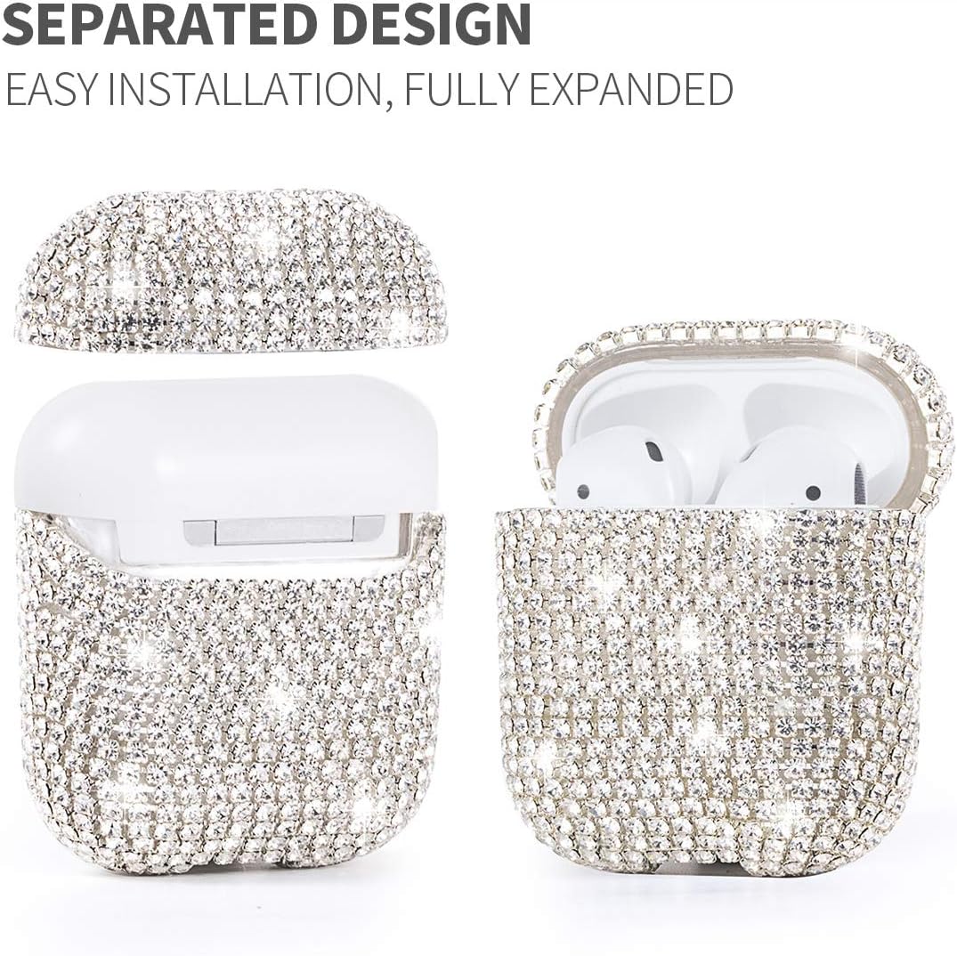 Best Vliigts Bling AirPods 2nd Generation Case Cover Glitter Diamond Sparkly AirPod Case Compatible with AirPods 1 2 for Girls Women