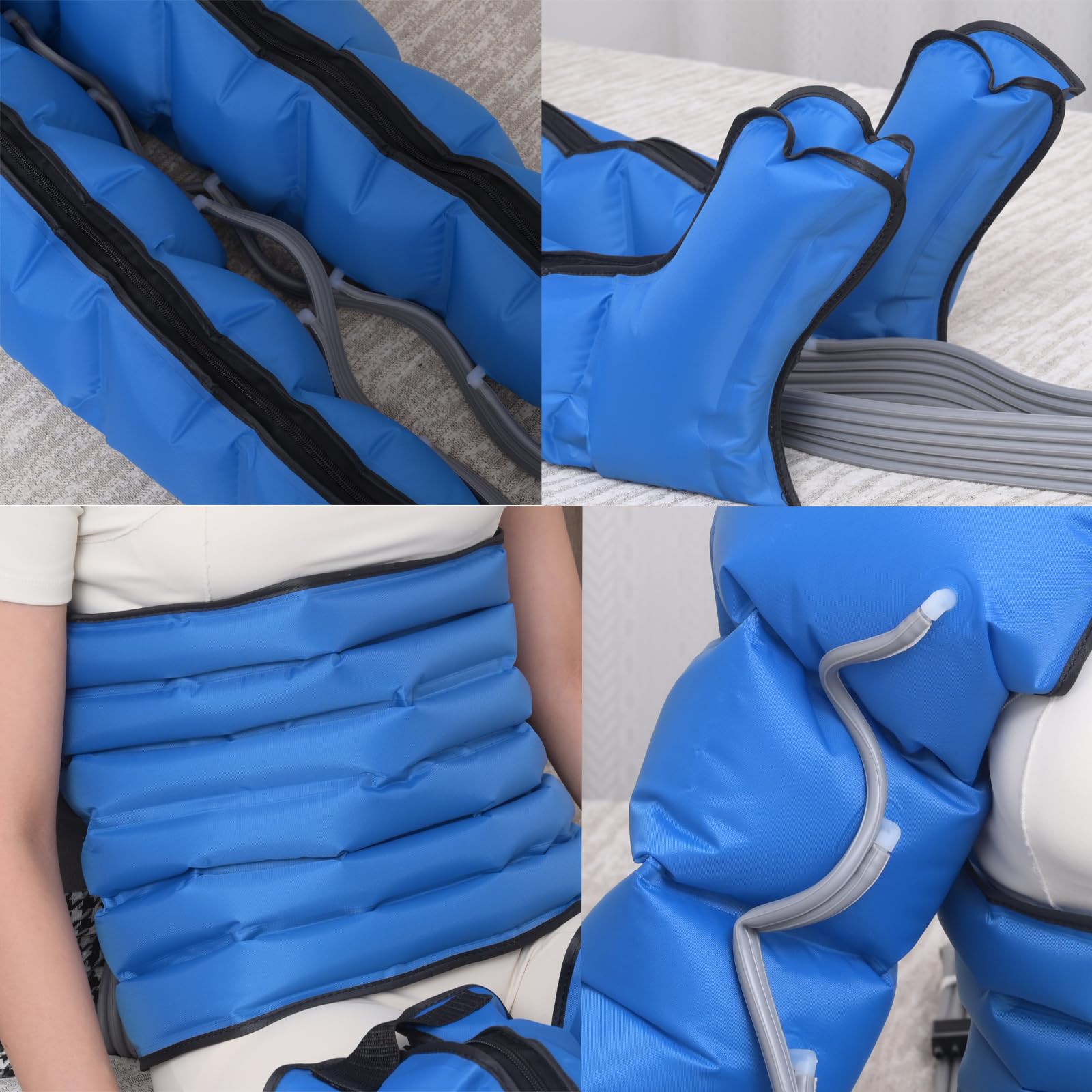 Masajeador de Compresión para Piernas con Drenaje Linfático | Compresión Ajustable para Muslos, Pantorrillas y Pies, Ideal para Deportistas, Mayores y Trabajadores Activos