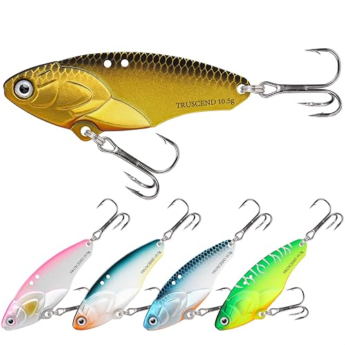 Miniatura 10 de TRUSCEND Cebos Giratorios de Pesca Swim o Jig para Agua Dulce y Salada, Señuelos de Pesca Rooster Tail para Trucha Lubina Lucioperca Crappie Salmón