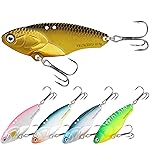 TRUSCEND Blade Bait for Bass Trout Walleye, Easy Catch Fishing Lures for All Levels & Species, Well-Made Long Cast VIB Blade Jig Spinner, VIBEspinner with BKK Sharp Hook, Freshwater Crappie Jigs 3/8oz